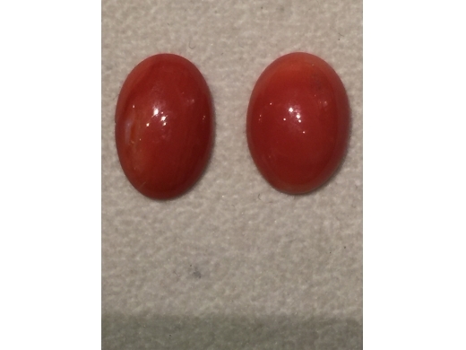全品紅珊瑚旦面，园珠，耳釘料二對