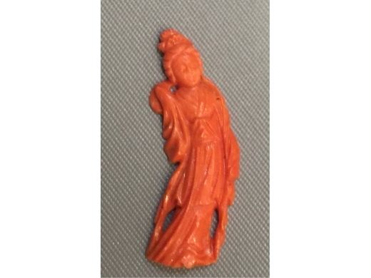 厡品珊瑚琢立相美女（掛珮，胸針料）