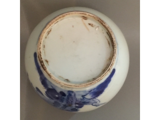 青花松，蝠，小口蘋果尊