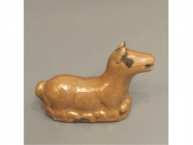 醬色釉小坐馬水滳
