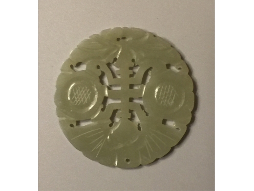青白玉雕福壽双全通花园珮
