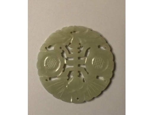 青白玉雕福壽双全通花园珮