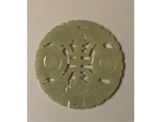 青白玉雕福壽双全通花园珮