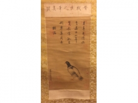 絹本義鴿圖方片立軸 顧愷之