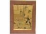 絹本人物画，代鏡框 （画心）