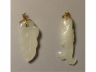白玉琢葉形，鯉魚小掛珮二件