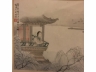 紙本山水仕女方片，二幅 画心