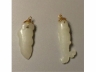 白玉琢葉形，鯉魚小掛珮二件