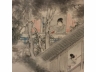 紙本山水仕女方片，二幅 画心