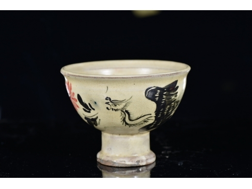 明代 磁州窑 高脚杯