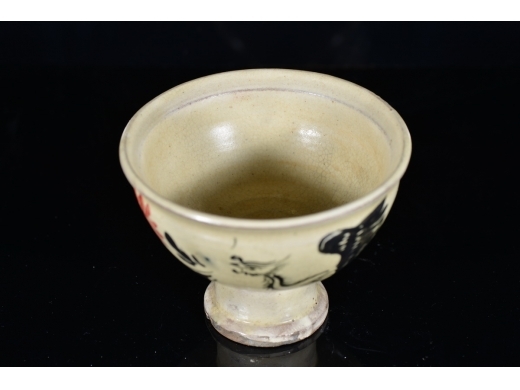 明代 磁州窑 高脚杯
