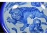 晚清 洋蓝釉 狮子纹 笔洗