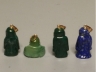 各式青金，松石，孔雀石，琢小佛4件