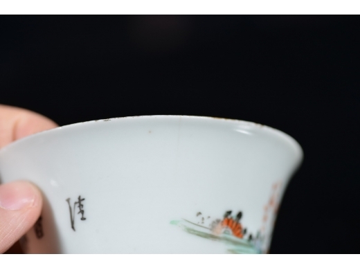桃花铃铛杯一对
