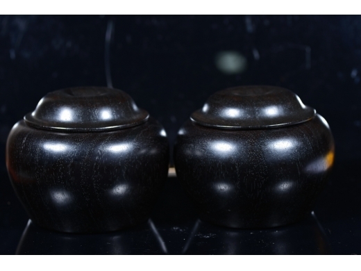 小叶紫檀 围棋罐一对