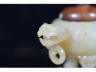 和田玉 双师 三足活环香炉