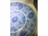 青花铁线描花卉大盘