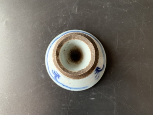 青花洋莲高足碟