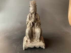 铜漆金坐像