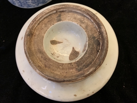 青花油灯