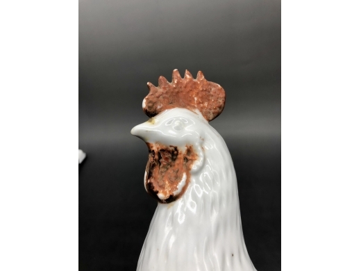 白釉瓷塑公鸡
