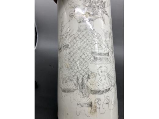 刻瓷清供纹帽筒