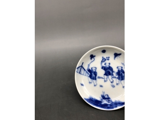 青花五子登科小碟