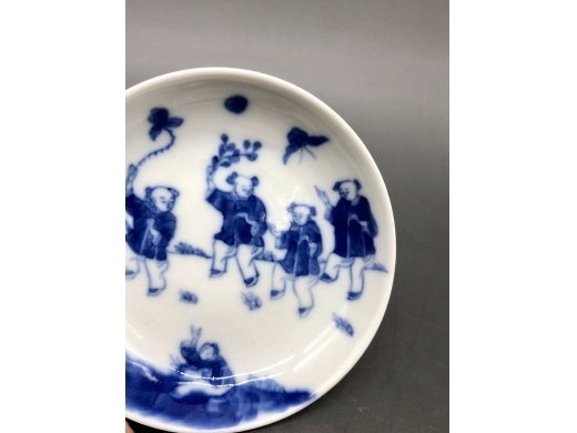 青花五子登科小碟
