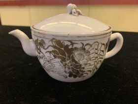 粉彩花卉茶壶