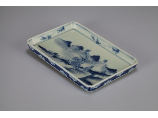 青花方盘