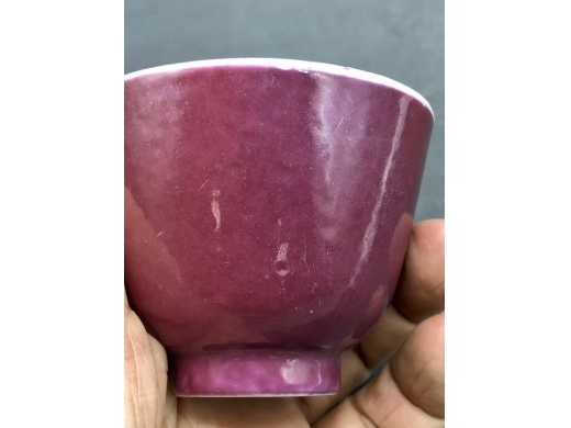胭脂红釉茶盏