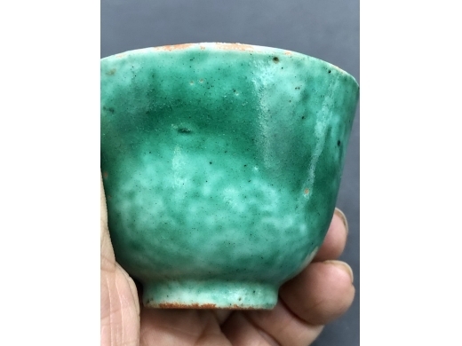 瓜皮绿釉茶盏