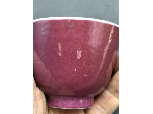 胭脂红釉茶盏