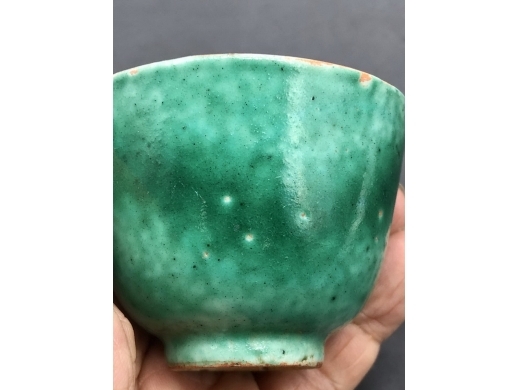 瓜皮绿釉茶盏