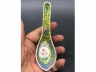 黄地粉彩寿字纹调羹二只