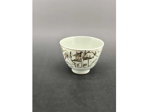 墨彩山水纹茶盏