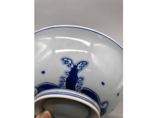 青花福寿康宁大盖碗