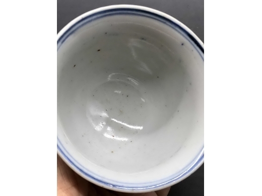 青花铁线描花卉铃铛杯