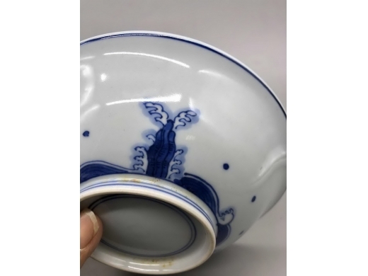 青花福寿康宁大盖碗