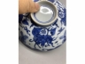 青花福寿康宁大盖碗