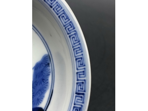 青花松鹿纹折沿洗
