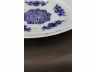 豆青青花团寿盘