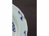 豆青青花团寿盘