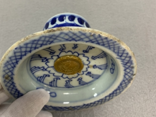青花高足盘