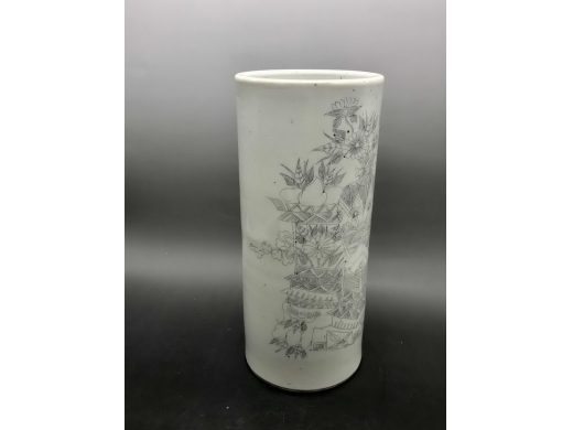 刻瓷博古清供帽筒
