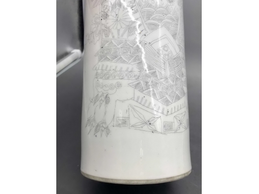 刻瓷博古清供帽筒