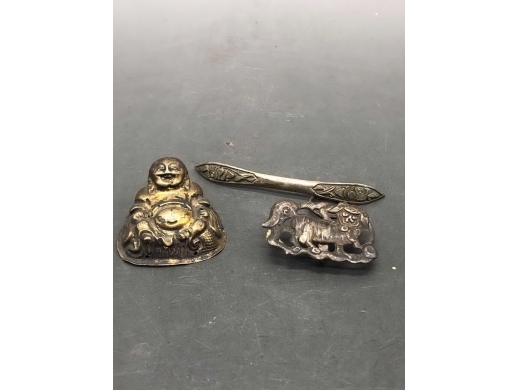 老银饰三件