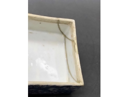 青花云龙纹四方印盒