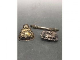 老银饰三件