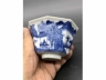 青花山水八方盖碗